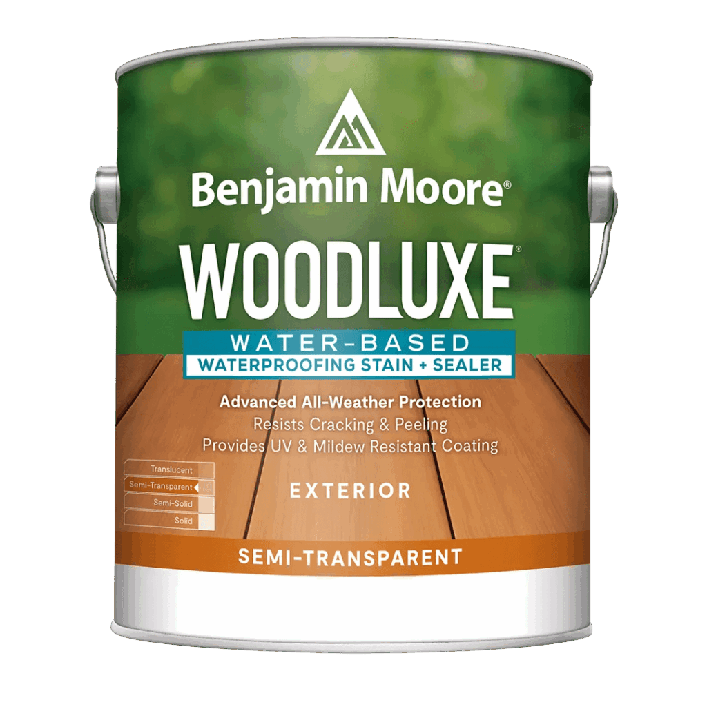 Woodluxe® Tinte para exteriores + sellador impermeabilizante al agua – Semitransparente